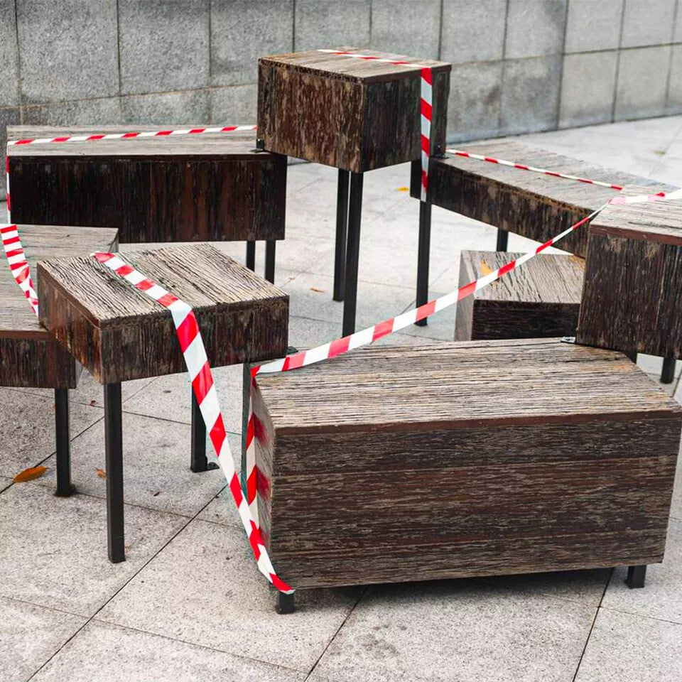 Floor Tape Hazard Warning Tape 48mm x 33m Red & White Caution Barrier Tape