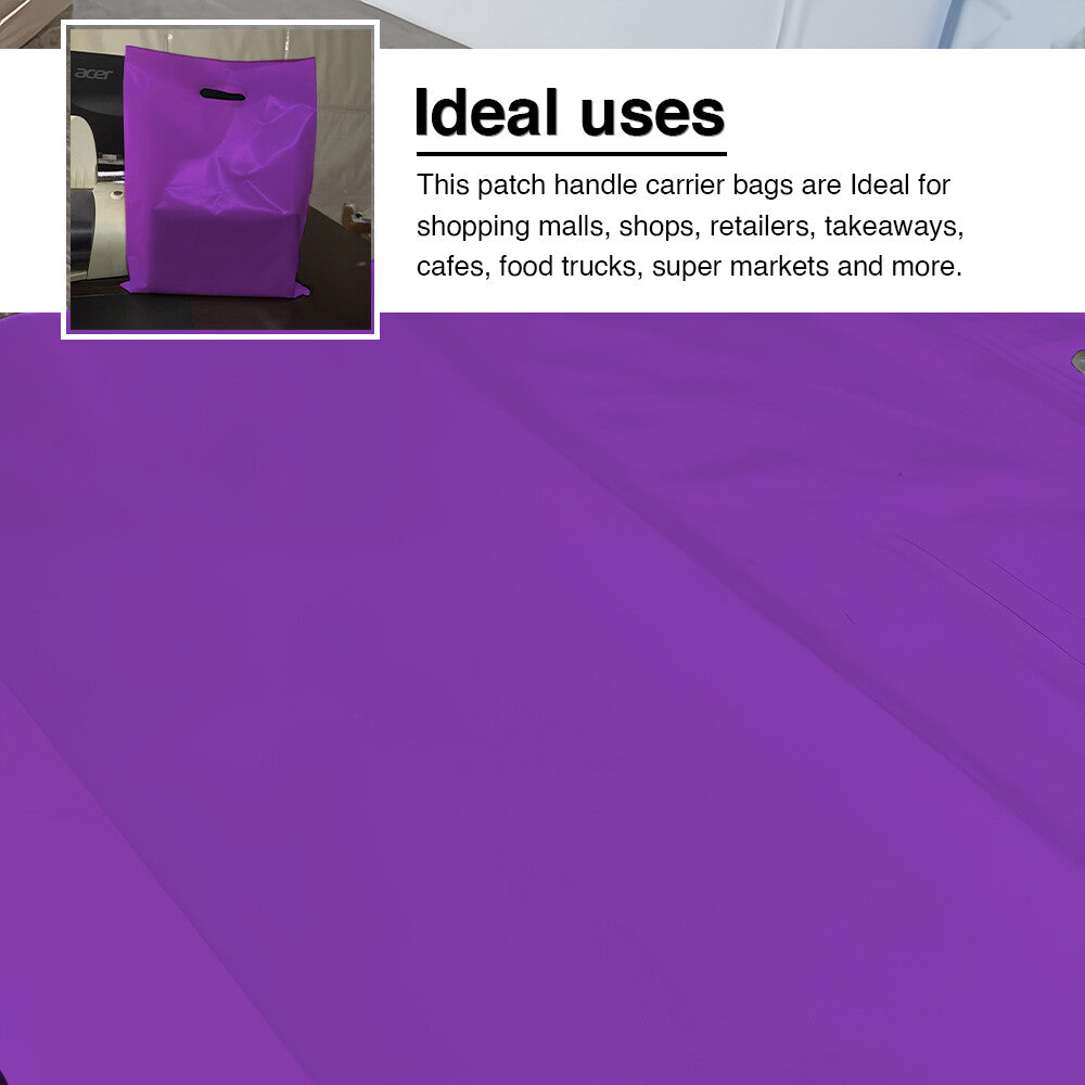 Plastic Patch Handle Carrier Bags Strong Handle Takeaway Plastic Bag for Cloths