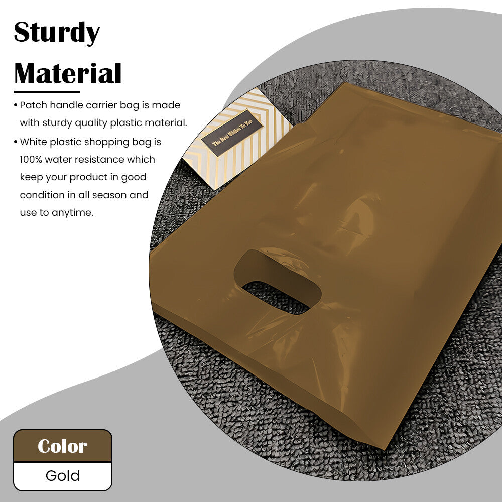 Plastic Patch Handle Carrier Bags Strong Handle Takeaway Plastic Bag for Cloths