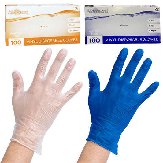 Blue Disposable Powder Free Vinyl Gloves for Painting First Aid S/ M / L / XL