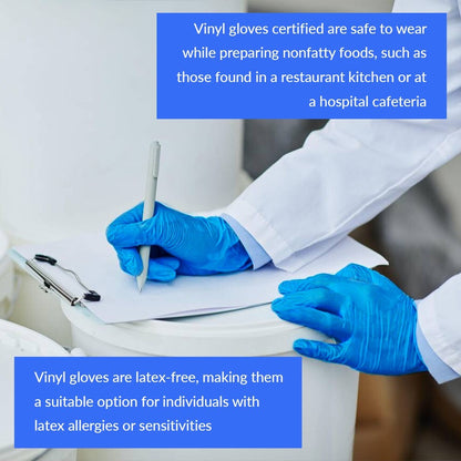 Blue Disposable Powder Free Vinyl Gloves for Painting First Aid S/ M / L / XL