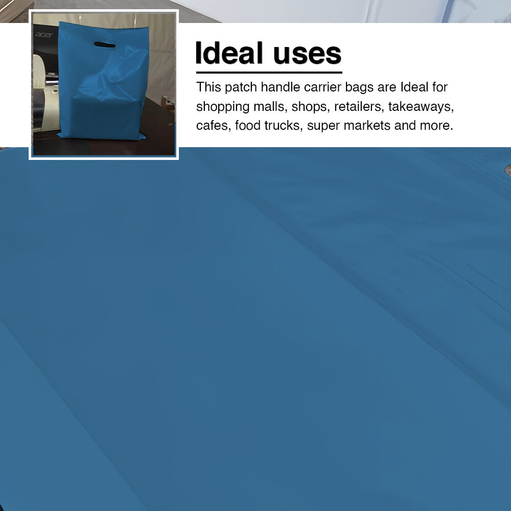 Plastic Patch Handle Carrier Bags Strong Handle Takeaway Plastic Bag for Cloths