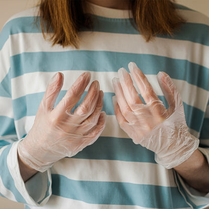 Blue Disposable Powder Free Vinyl Gloves for Painting First Aid S/ M / L / XL