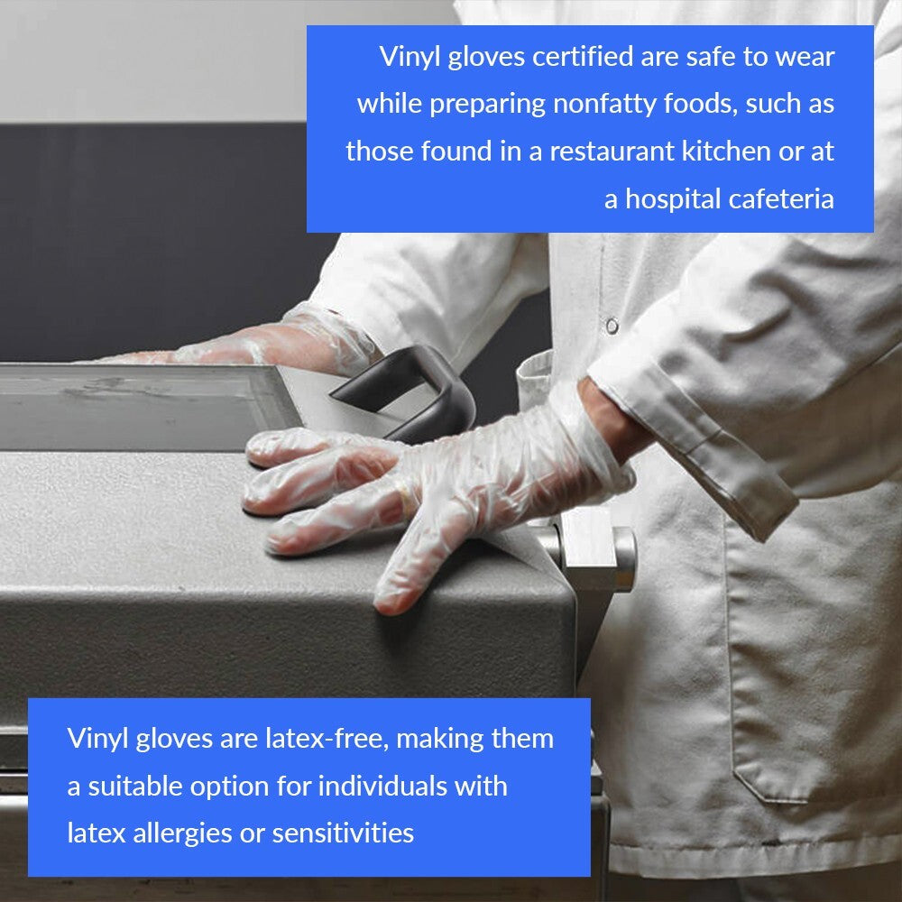 Blue Disposable Powder Free Vinyl Gloves for Painting First Aid S/ M / L / XL