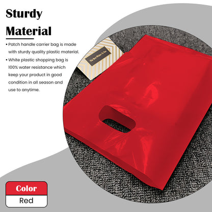 Plastic Patch Handle Carrier Bags Strong Handle Takeaway Plastic Bag for Cloths