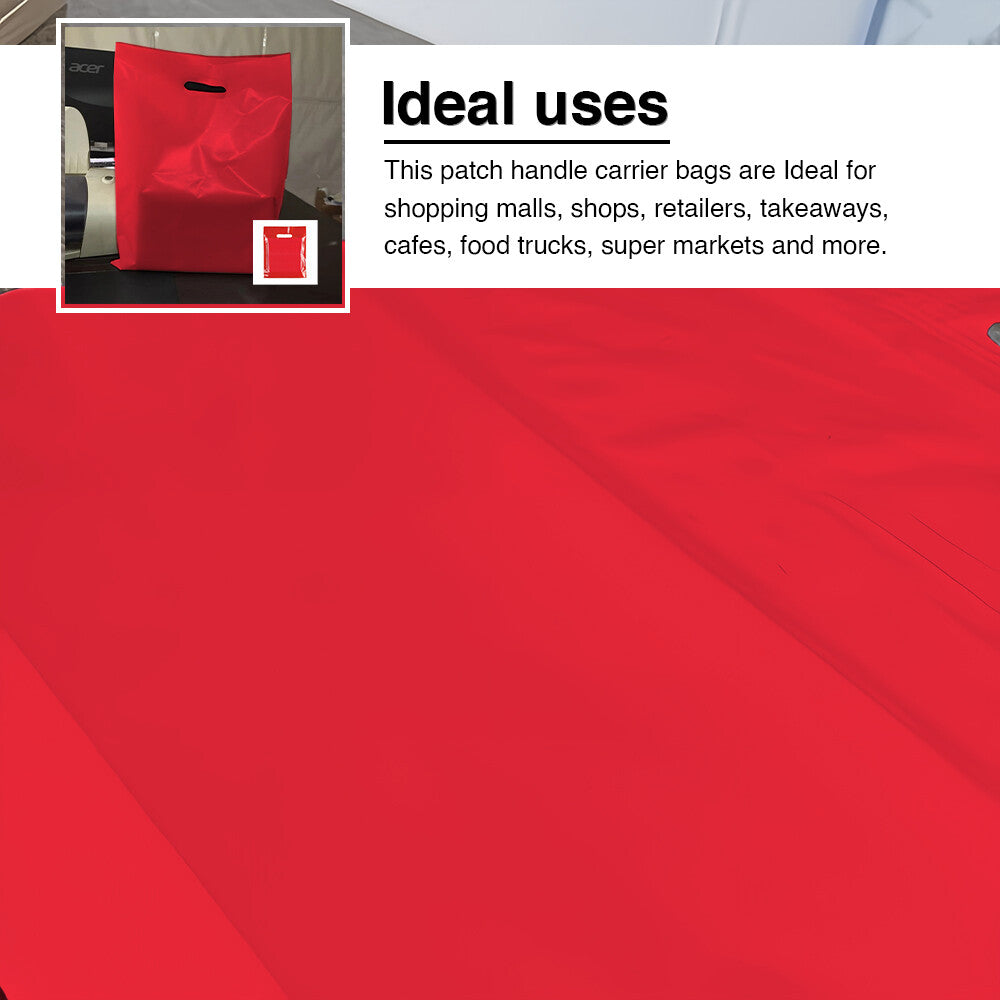 Plastic Patch Handle Carrier Bags Strong Handle Takeaway Plastic Bag for Cloths