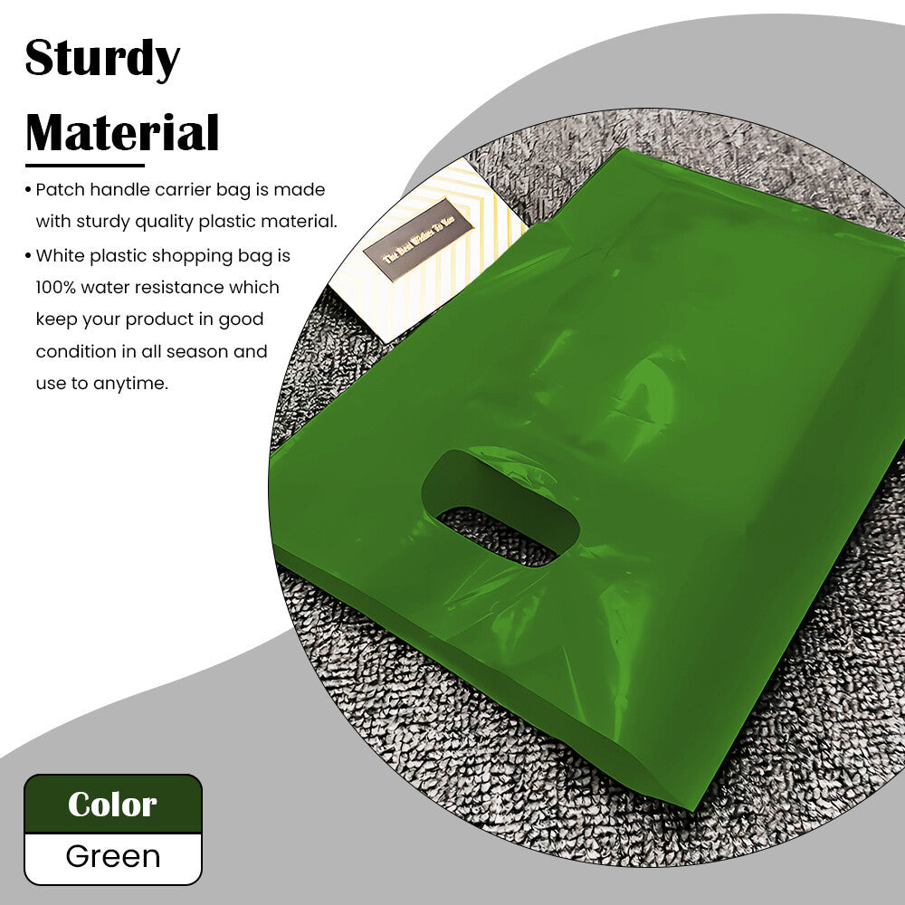 Plastic Patch Handle Carrier Bags Strong Handle Takeaway Plastic Bag for Cloths