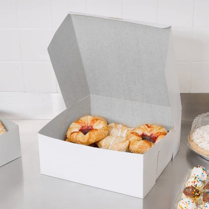 100 x White Fold Flat Cake Boxes S-M-L-XL for Christmas Birthday Cake