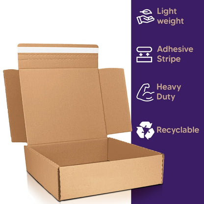 10 x Adhesive Stripe Large Letter Cardboard Boxes Peel & Seal Postal Posting Box