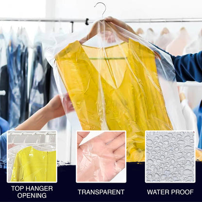 10 x Garment Covers Roll Polythene Dry Cleaner Bags on Roll for Long Dress