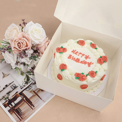 50 x White Fold Flat Cake Boxes S-M-L-XL for Christmas Birthday Cake