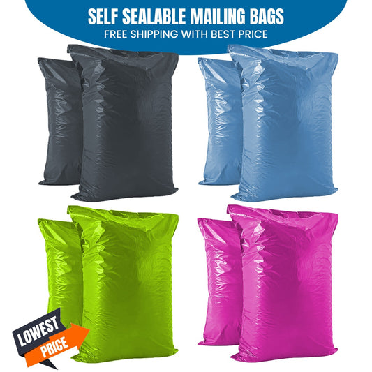 Polythene Mailing Bags Colored Self Seal Tear Resistance Postage Parcel Mailers