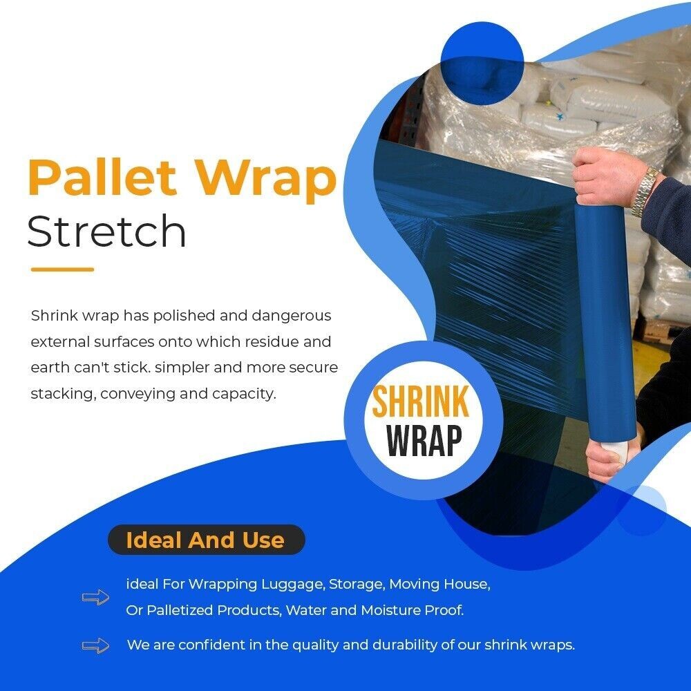 Pallet Stretch Shrink Wrap Cling Wrapping Cling Film Extended 400mm x 600m 9mu