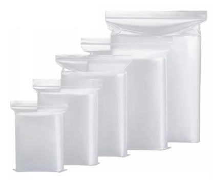 100 x Grip Seal Bags Clear Poly Plastic Resealable Press Seal Zip Baggies