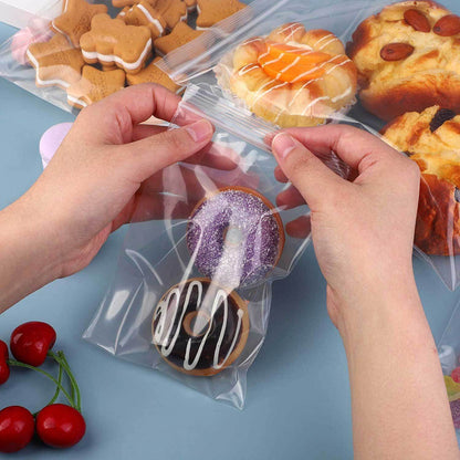 100 x Grip Seal Bags Clear Poly Plastic Resealable Press Seal Zip Baggies