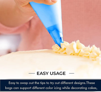 Icing Piping Bags Blue Non Sticky Disposable Cake Decoration Savoy Bag - 21"