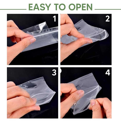 100 x Grip Seal Bags Clear Poly Plastic Resealable Press Seal Zip Baggies