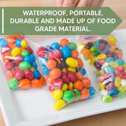 100 x Grip Seal Bags Clear Poly Plastic Resealable Press Seal Zip Baggies