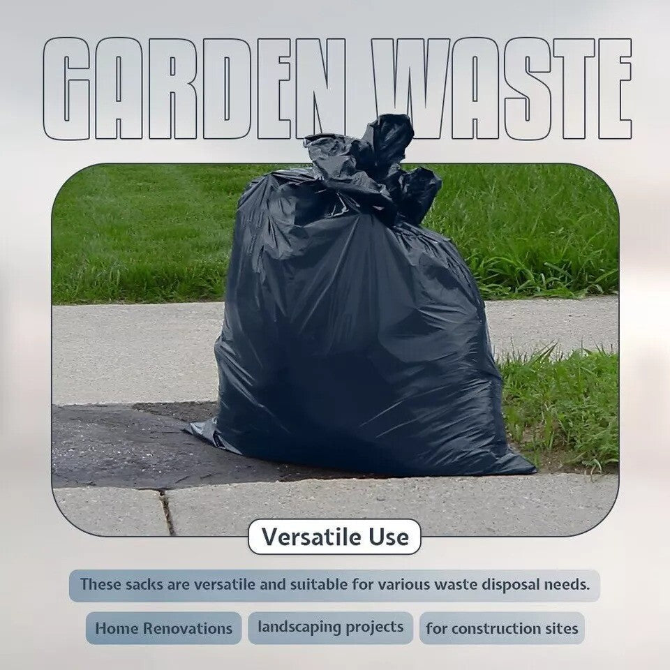 Rubble Sacks 20" x 30" 400Gauge Grey Strong Builder Bags for Construction Waste