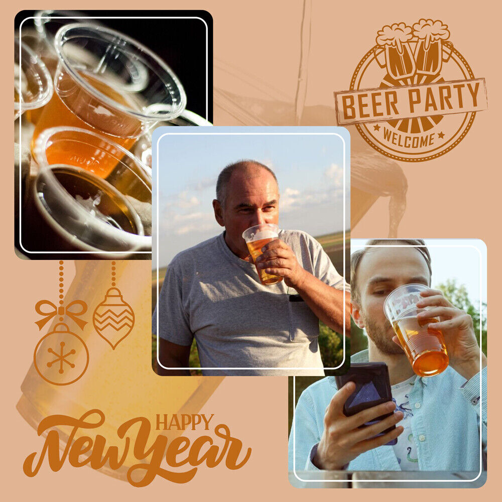 Reusable Plastic Pint Whisky Cups Drinking Glasses for Wedding Parties