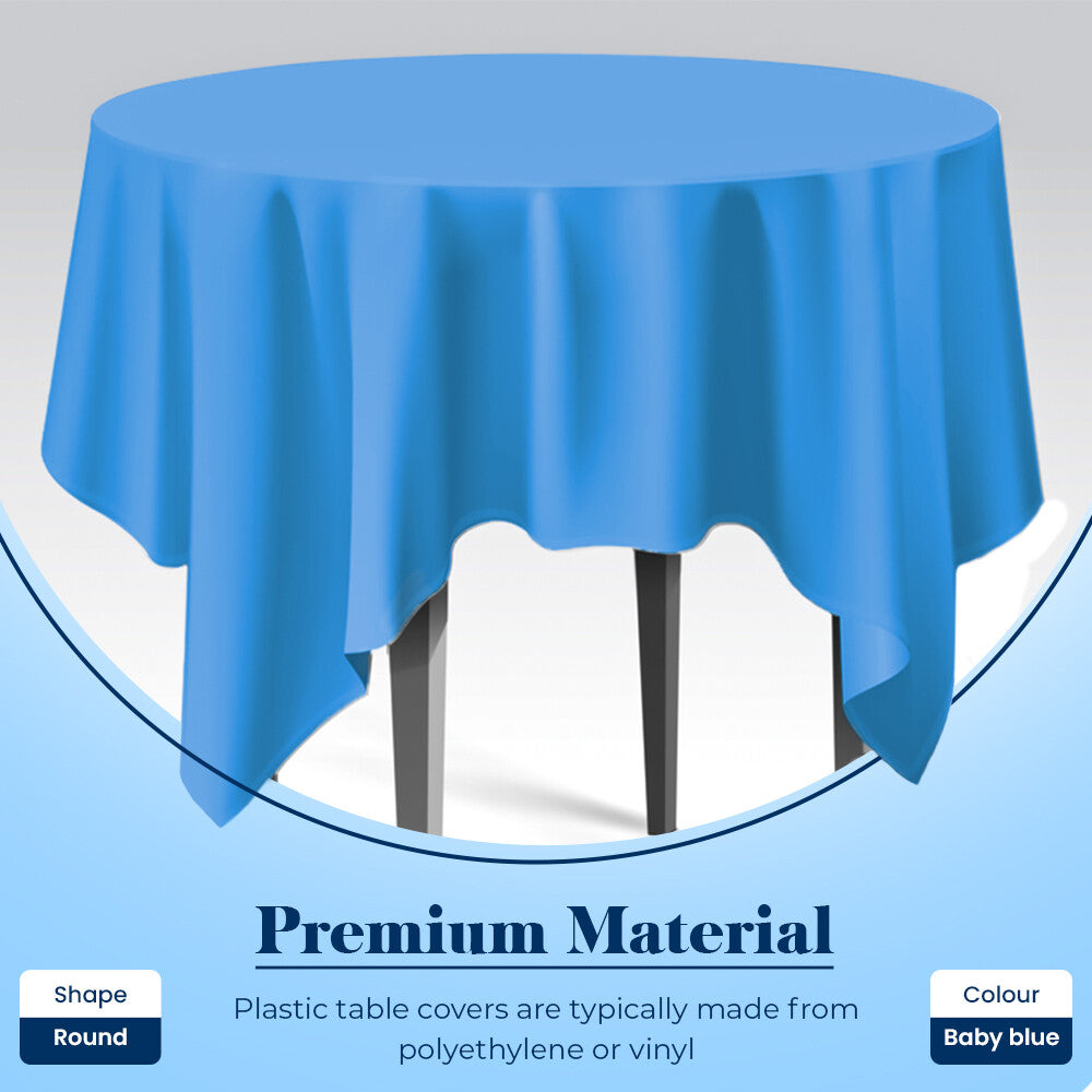 Plastic Table Cloths 84" (213cm) Heavy Duty Plastic Wipeable Table Covers