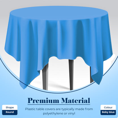 Plastic Table Cloths 84" (213cm) Heavy Duty Plastic Wipeable Table Covers