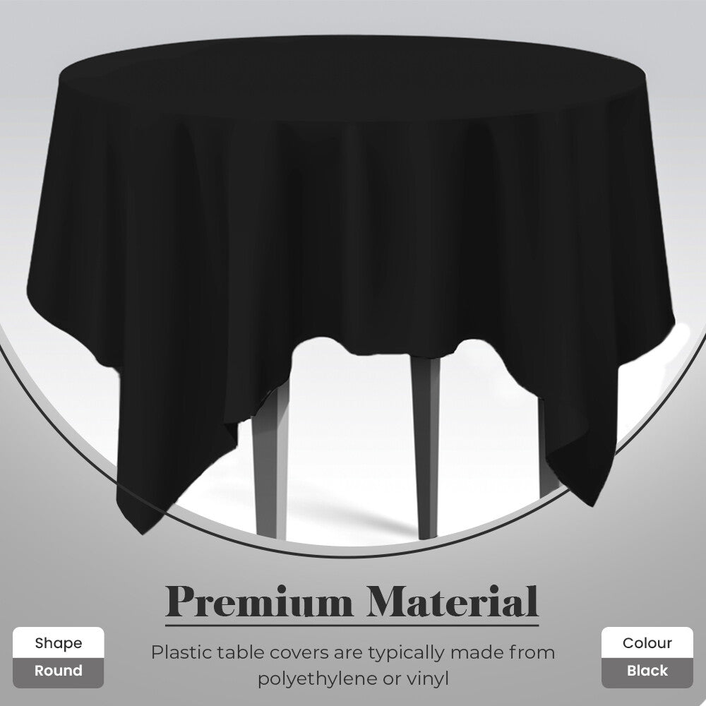 Plastic Table Cloths 84" (213cm) Heavy Duty Plastic Wipeable Table Covers
