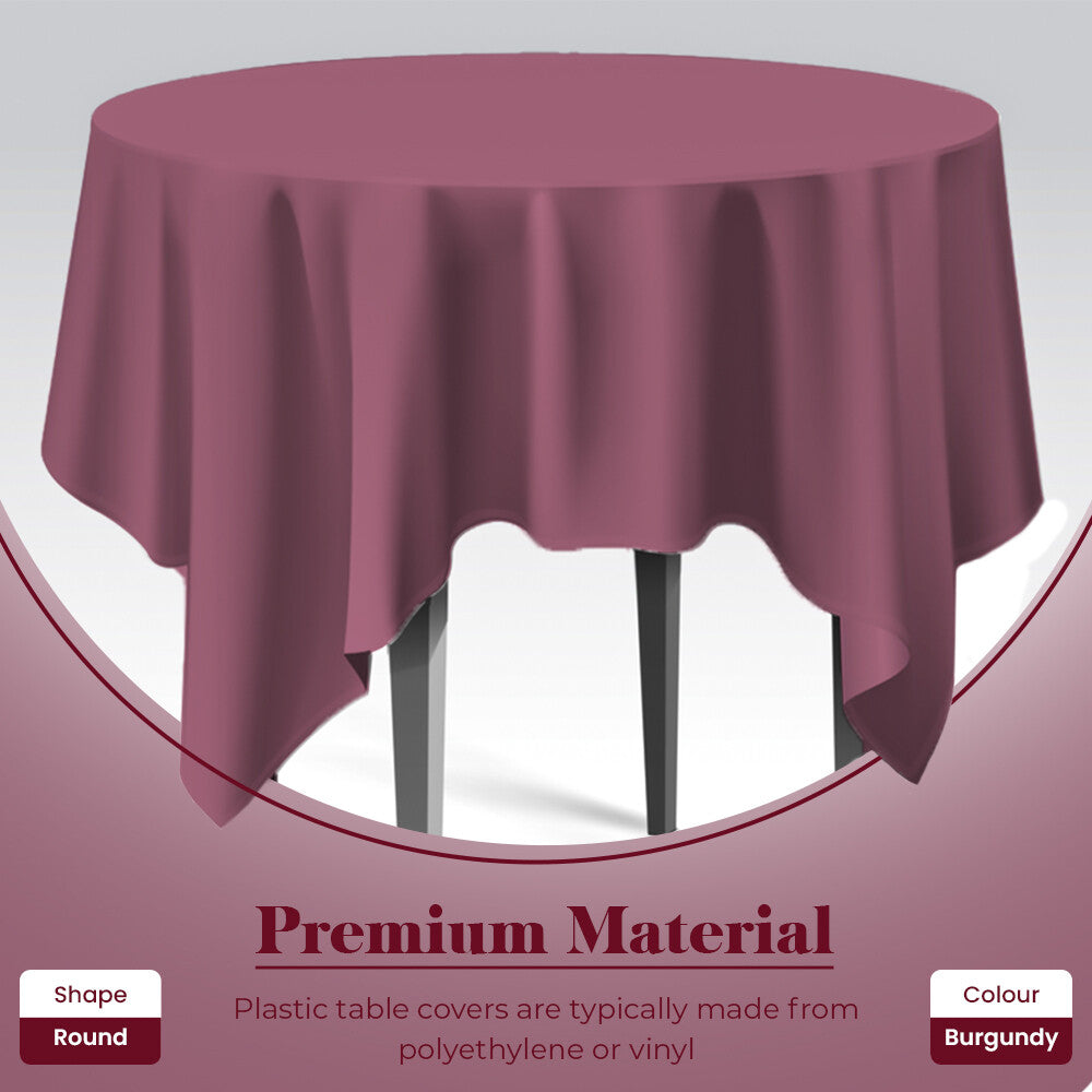 Plastic Table Cloths 84" (213cm) Heavy Duty Plastic Wipeable Table Covers