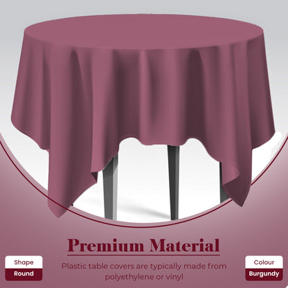Plastic Table Cloths 84" (213cm) Heavy Duty Plastic Wipeable Table Covers