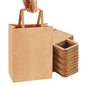 1000 x Paper Carrier Bags with Flat Handle 10"x12"x5.3" Brown Kraft Shopping Bag