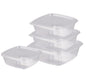 100 x Hinged lid Salad Container 250cc Clear Plastic Food Takeaway Storage