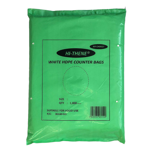 2000 x White HDPE Counter Bags for Meat Storage Freezing - All Sizes