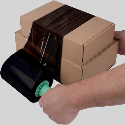 10 x Black Handy Pallet Wrap Mini Stretch Shrink Cling Film 100mm x 150m 17mu