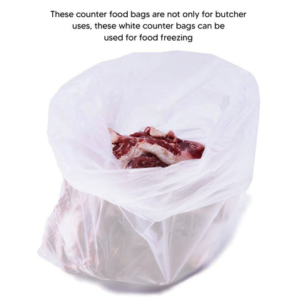 5000 x White HDPE Counter Bags for Meat Storage Freezing - All Sizes
