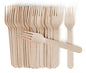 100 x Disposable Wooden Forks Birchwood Cutlery Set for Parties Catering Wedding