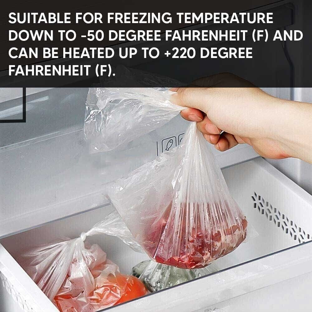 4 Rolls Plastic Food Bags on a Roll 9" x 14" Clear Storage Bag 250 Bags per Roll