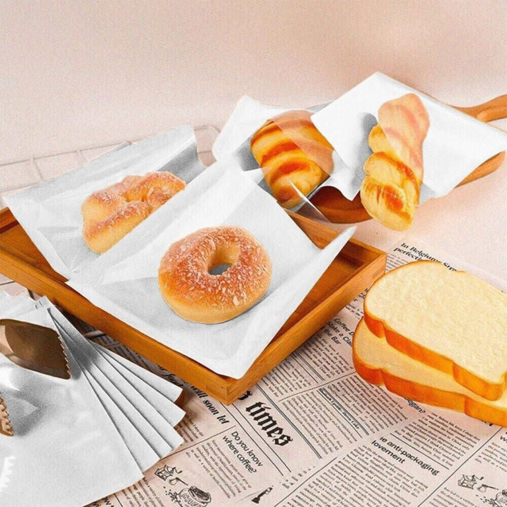 2000 x White Film Fronted Clear Window Paper Bags 7" x 10" Food Display Bags