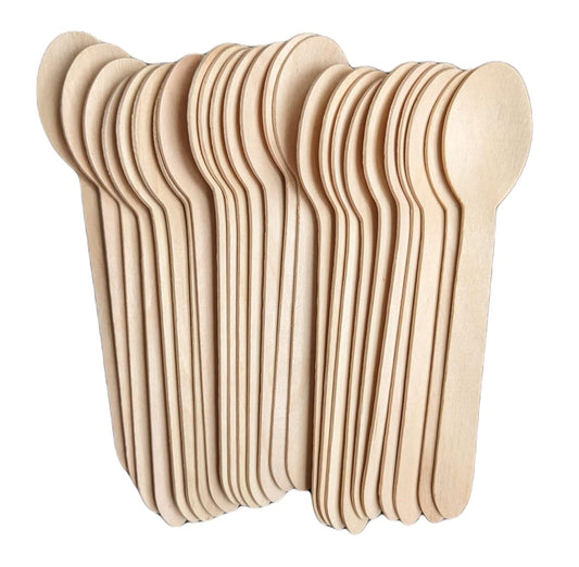 500 x Disposable Wooden Spoons Birchwood Cutlery Set for Party Catering Weddings