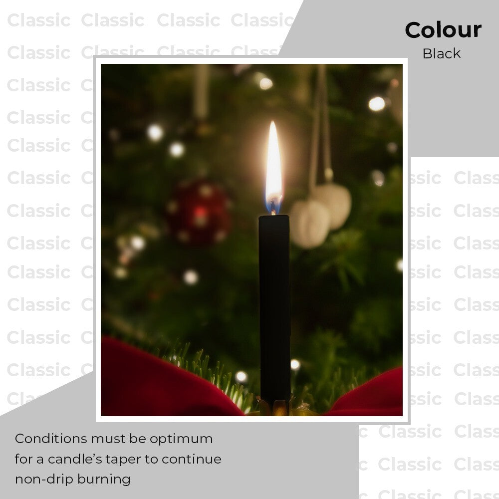 100 x Tapered Candles 190mm Paraffin Wax Dinner Unscented Long Burning Candles