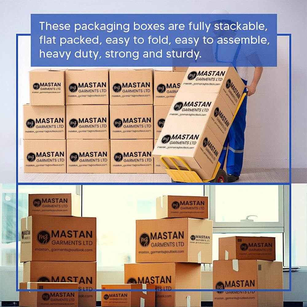 Double Wall Cardboard Boxes Mastan Printed Storage Carton - 60cm x 30cm x 40cm