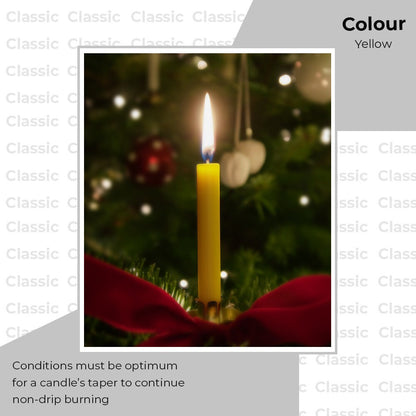 100 x Tapered Candles 190mm Paraffin Wax Dinner Unscented Long Burning Candles