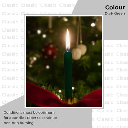 100 x Tapered Candles 190mm Paraffin Wax Dinner Unscented Long Burning Candles