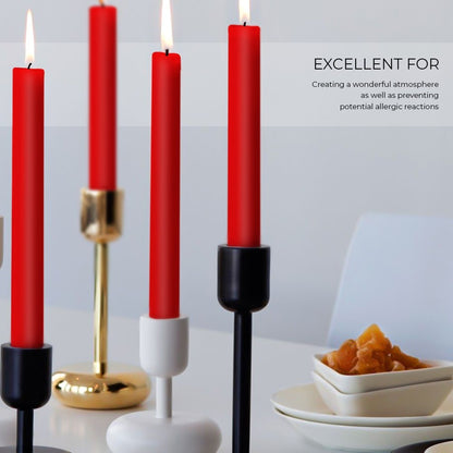 100 x Tapered Candles 190mm Paraffin Wax Dinner Unscented Long Burning Candles