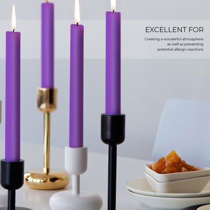 100 x Tapered Candles 190mm Paraffin Wax Dinner Unscented Long Burning Candles
