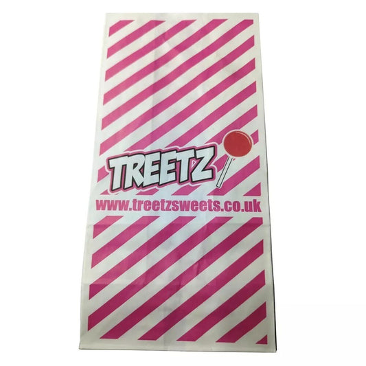 500 x Candy Bags 5" x 8.5" x 10" Pink Stripe Sweet Treat Carry Bag for Chocolate