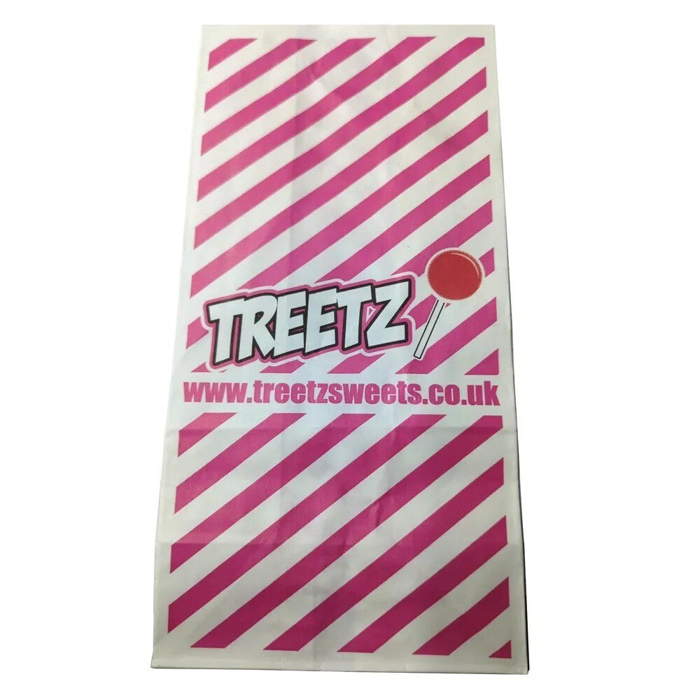 500 x Candy Bags 5" x 8.5" x 10" Pink Stripe Sweet Treat Carry Bag for Chocolate