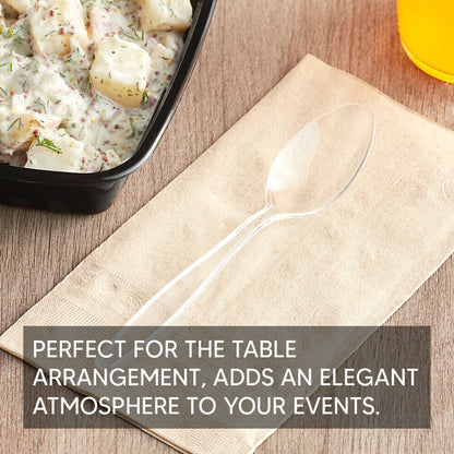 Tithe Heavy Duty Plastic Spoons Knives Forks Clear Reusable Mix Cutlery Set