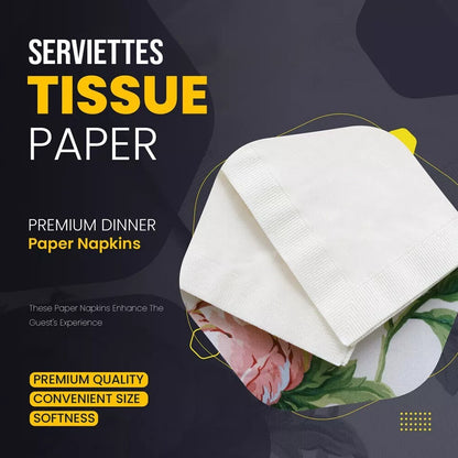 Combination Serviettes Tissue Paper Disposable Paper Napkins 33cm & 40cm 2-3ply
