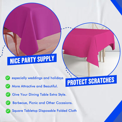 Paper Table Cloths 90cm x 90cm Square Foldable Table Covers for All Occasion