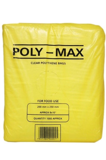 Clear Poly Max Food Freezer Storage Bags for Vegetables Store 100G All Sizes